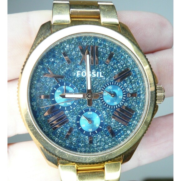 Women's Fossil Watch Cecile Rose Gold Crystallized Glitz AM4594 The Beat - Picture 3 of 9